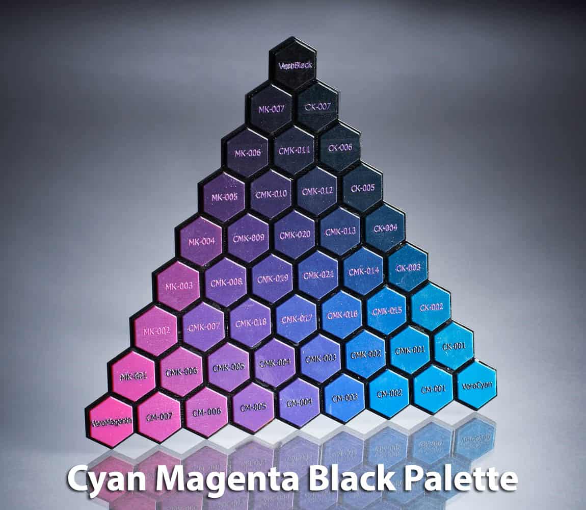 PolyJet Cyan Magenta Black Color Palette