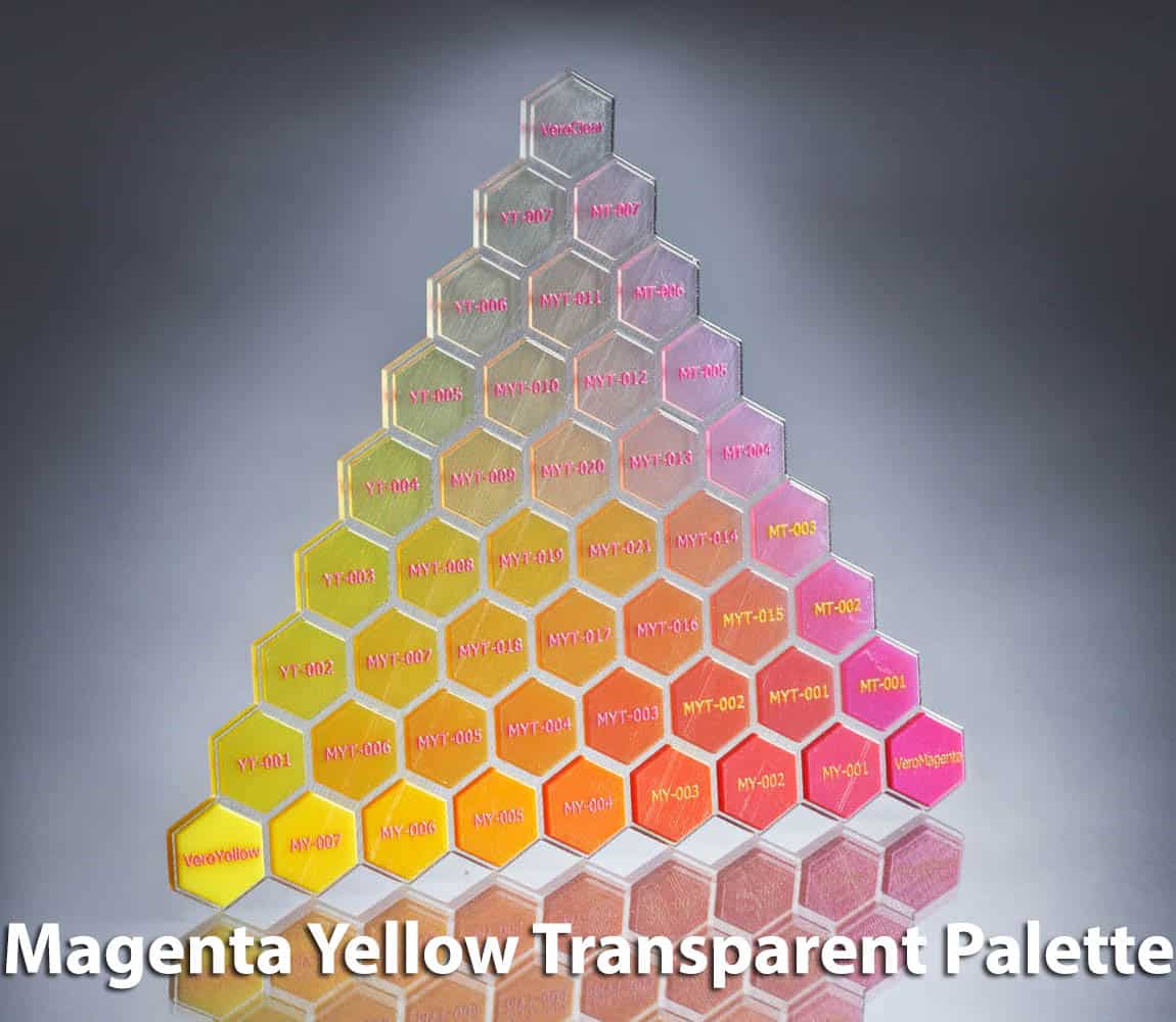PolyJet Magenta Yellow Transparent Color Palette