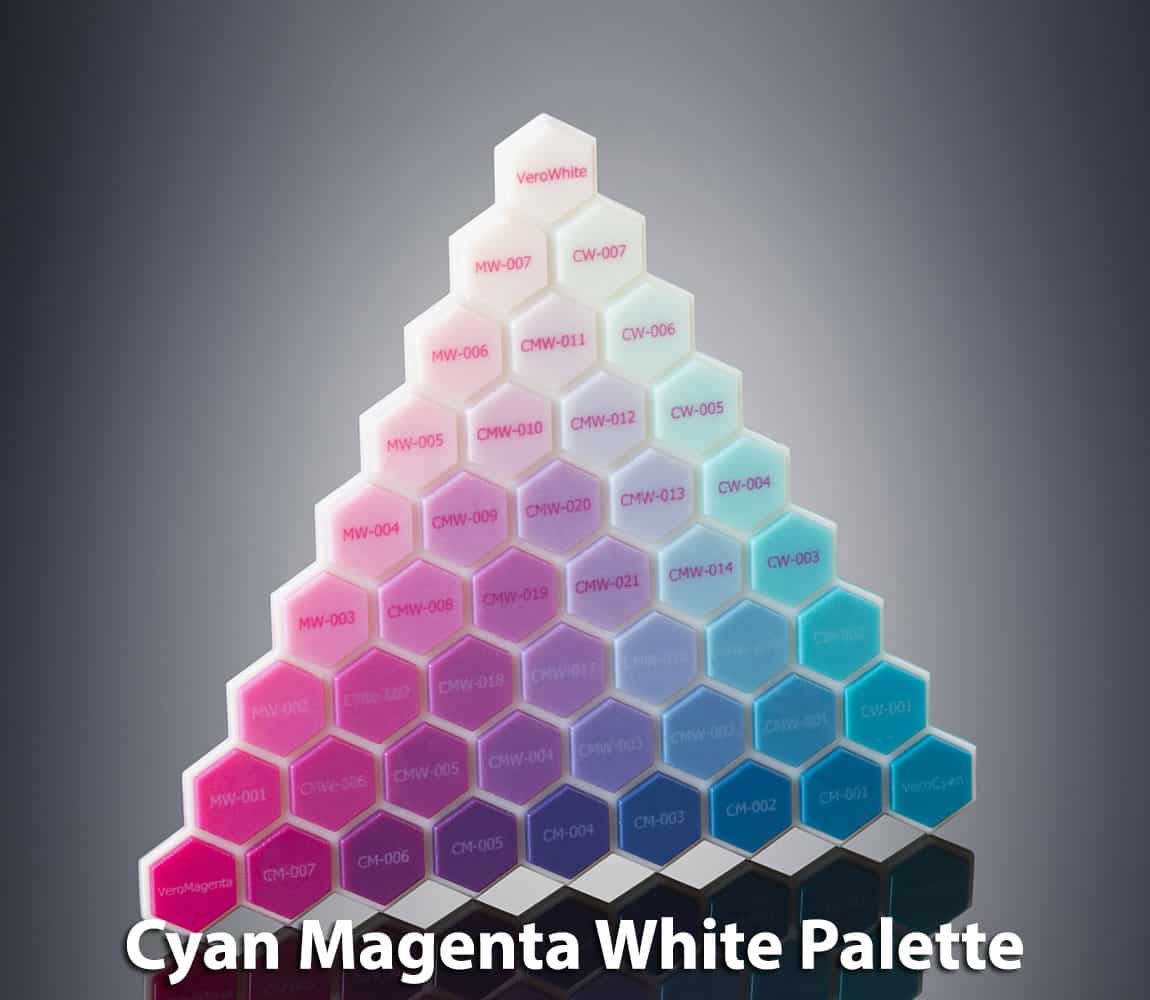 PolyJet Cyan Magenta White Color Palette